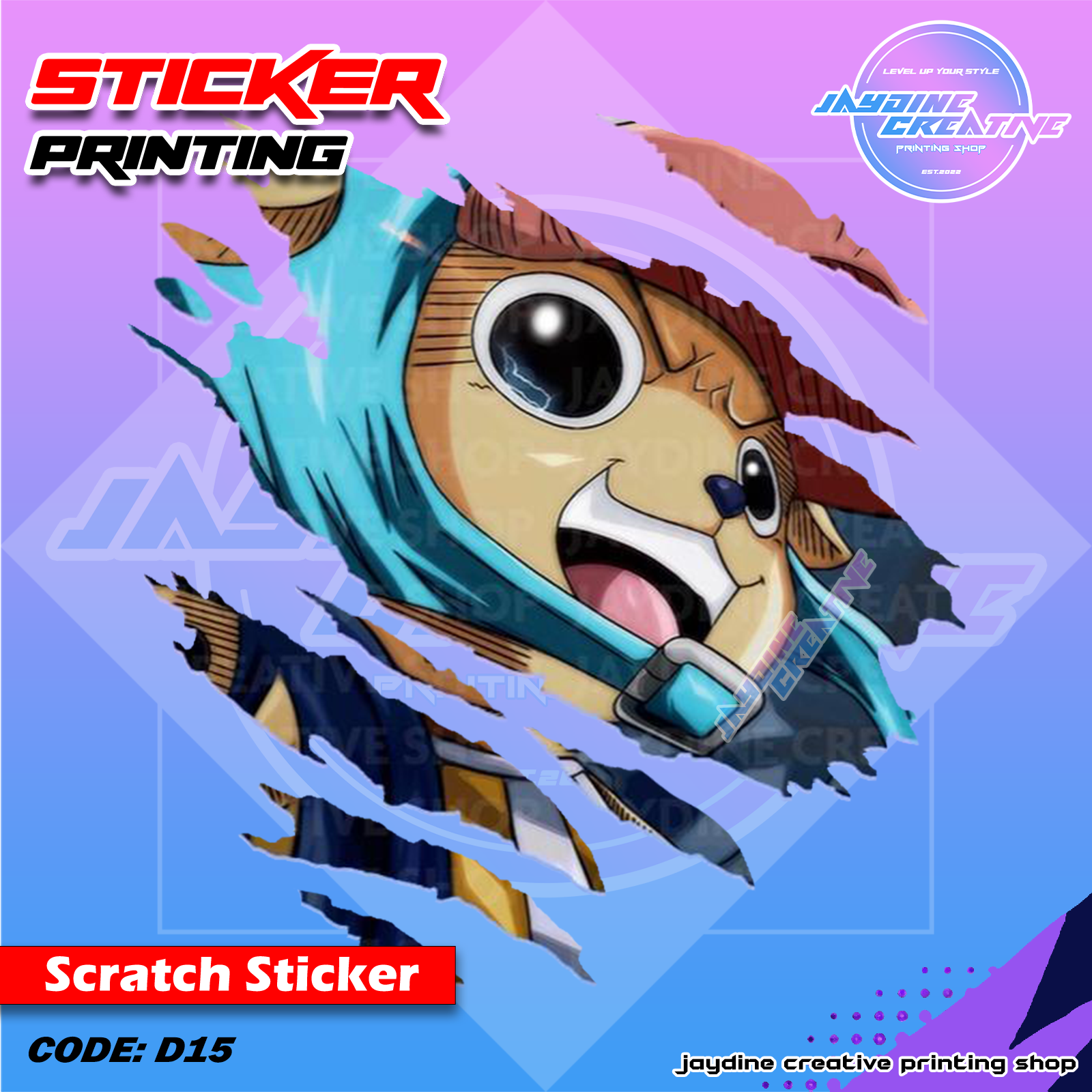One Piece Inspired Scratch Design Sticker