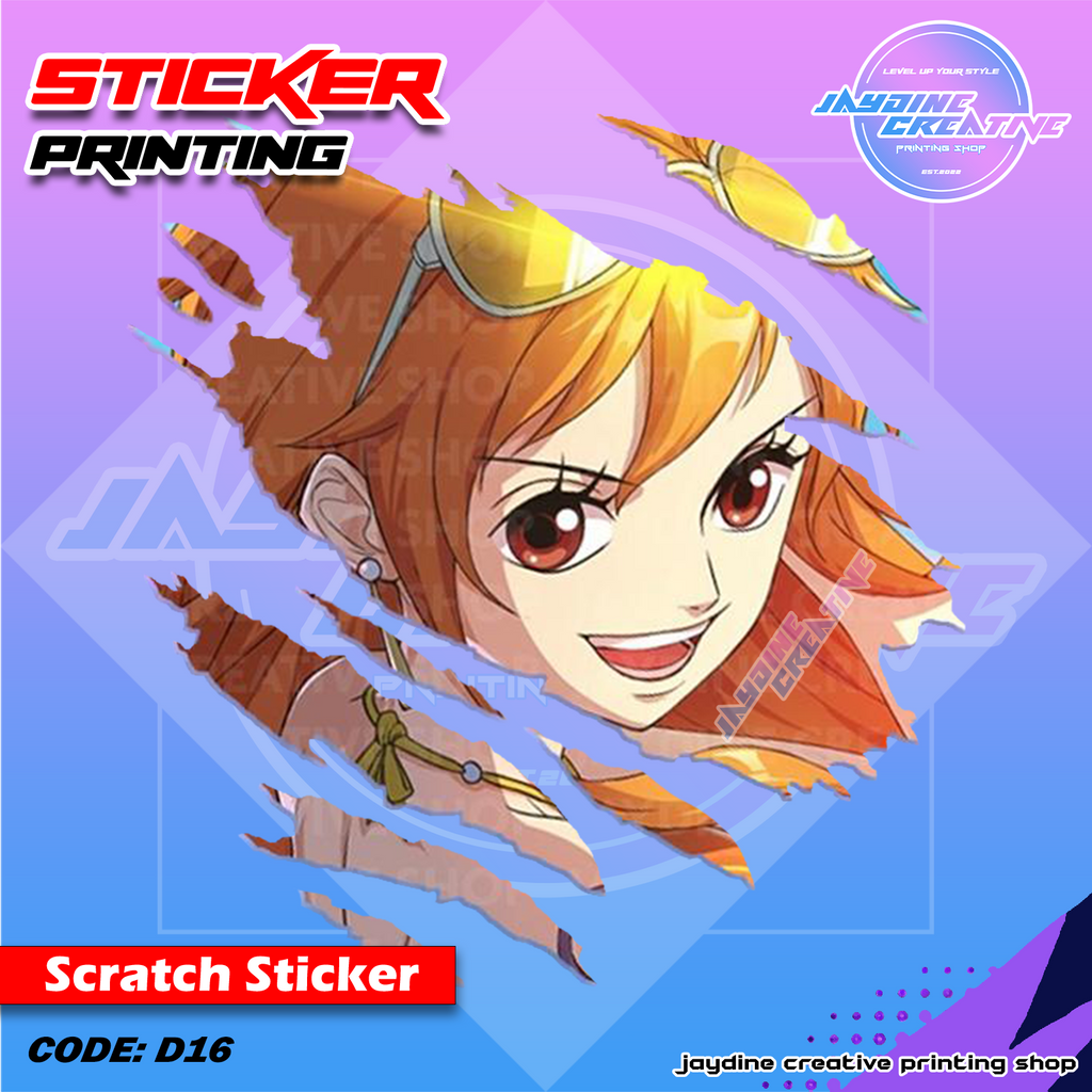 One Piece Inspired Scratch Design Sticker