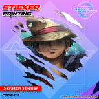 One Piece Inspired Scratch Design Sticker
