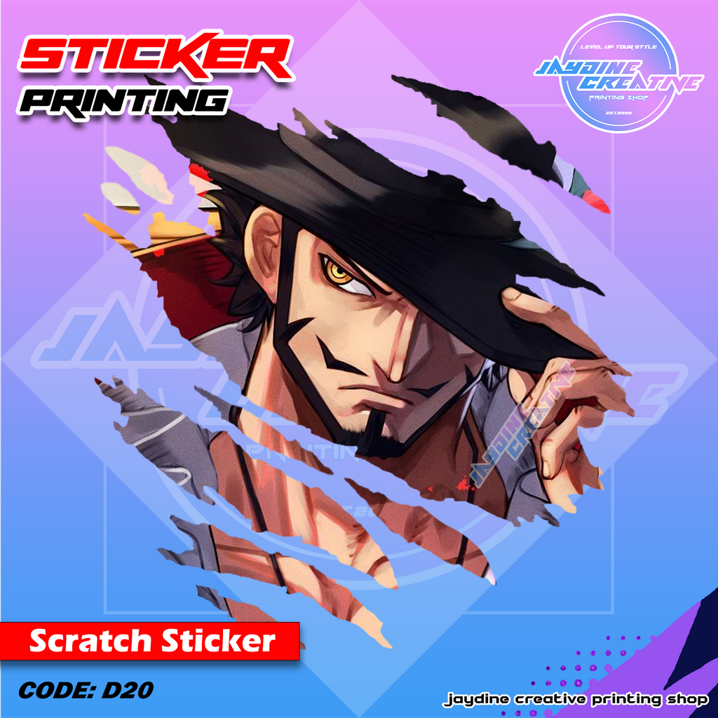 One Piece Inspired Scratch Design Sticker