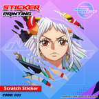 One Piece Inspired Scratch Design Sticker