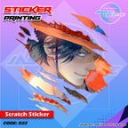 One Piece Inspired Scratch Design Sticker
