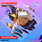 One Piece Inspired Scratch Design Sticker