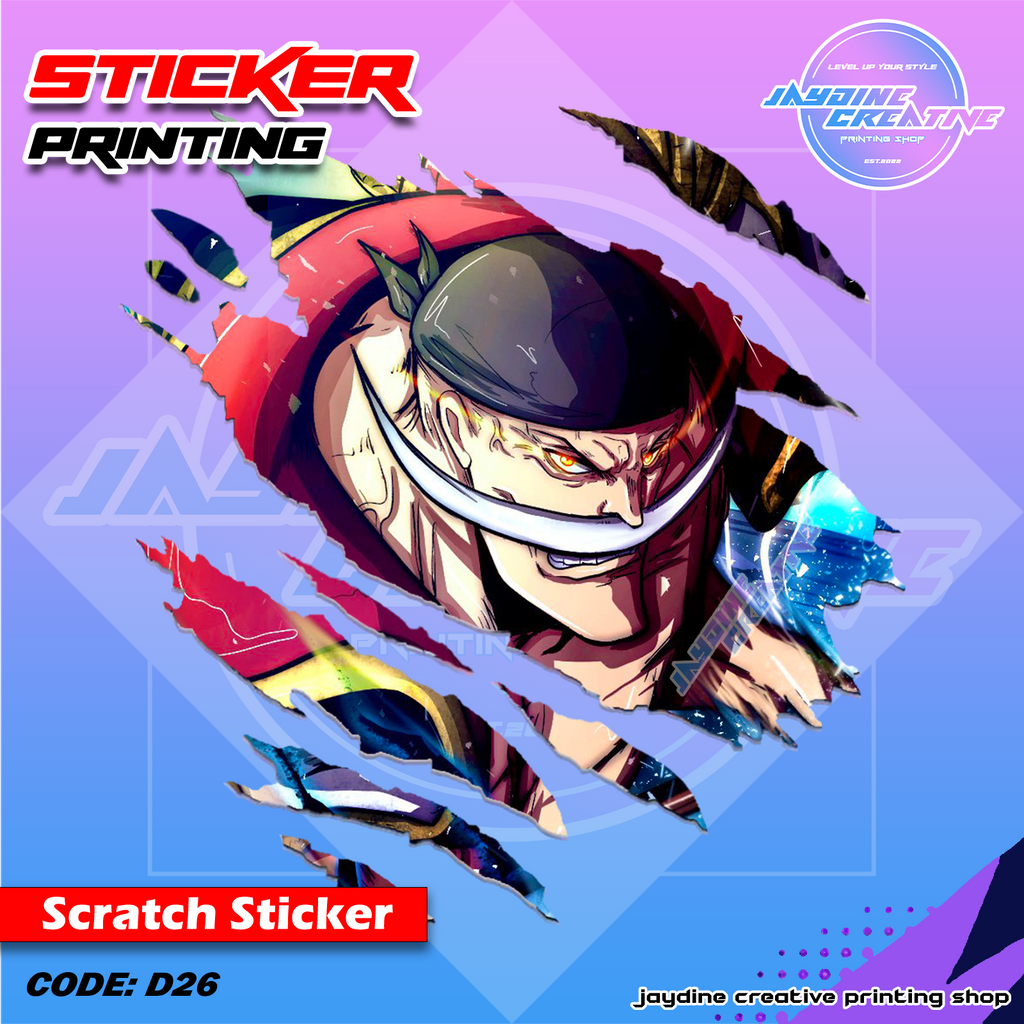 One Piece Inspired Scratch Design Sticker