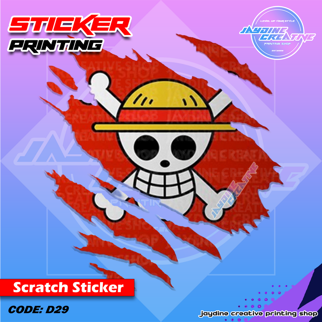 One Piece Inspired Scratch Design Sticker