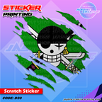 One Piece Inspired Scratch Design Sticker