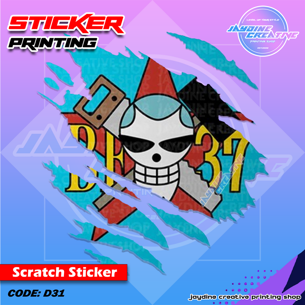 One Piece Inspired Scratch Design Sticker