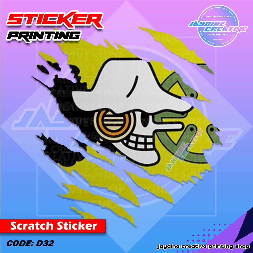 One Piece Inspired Scratch Design Sticker
