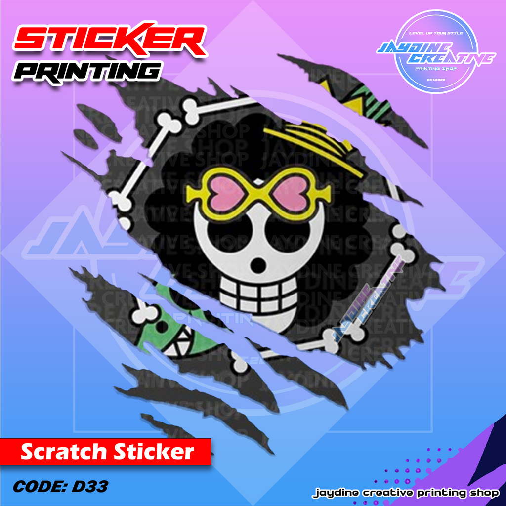 One Piece Inspired Scratch Design Sticker