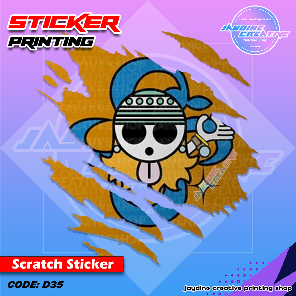 One Piece Inspired Scratch Design Sticker