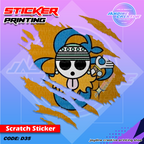 One Piece Inspired Scratch Design Sticker