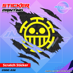 One Piece Inspired Scratch Design Sticker
