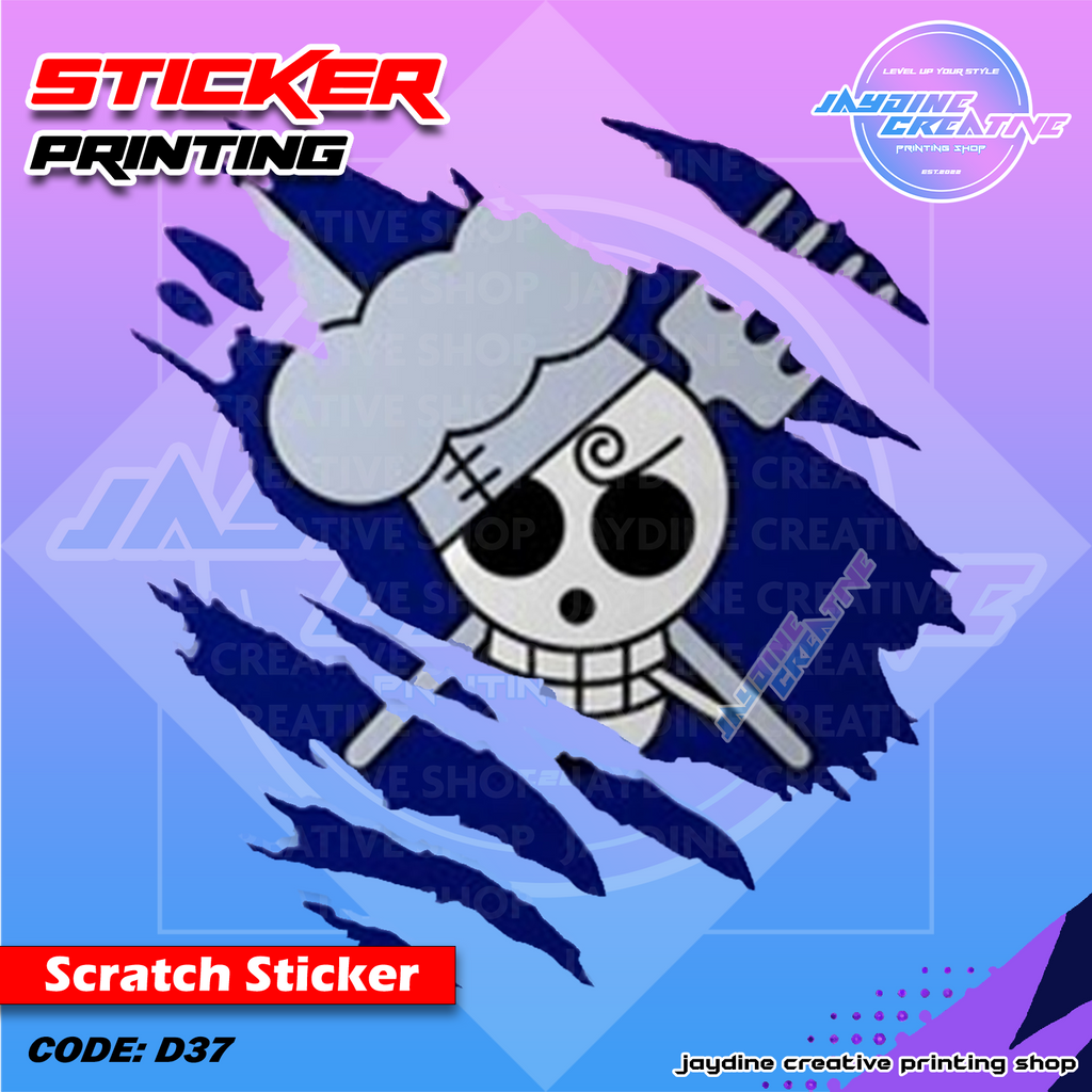 One Piece Inspired Scratch Design Sticker