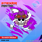 One Piece Inspired Scratch Design Sticker