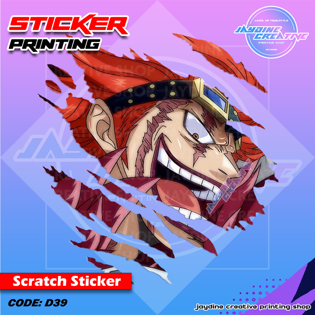 One Piece Inspired Scratch Design Sticker