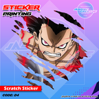 One Piece Inspired Scratch Design Sticker