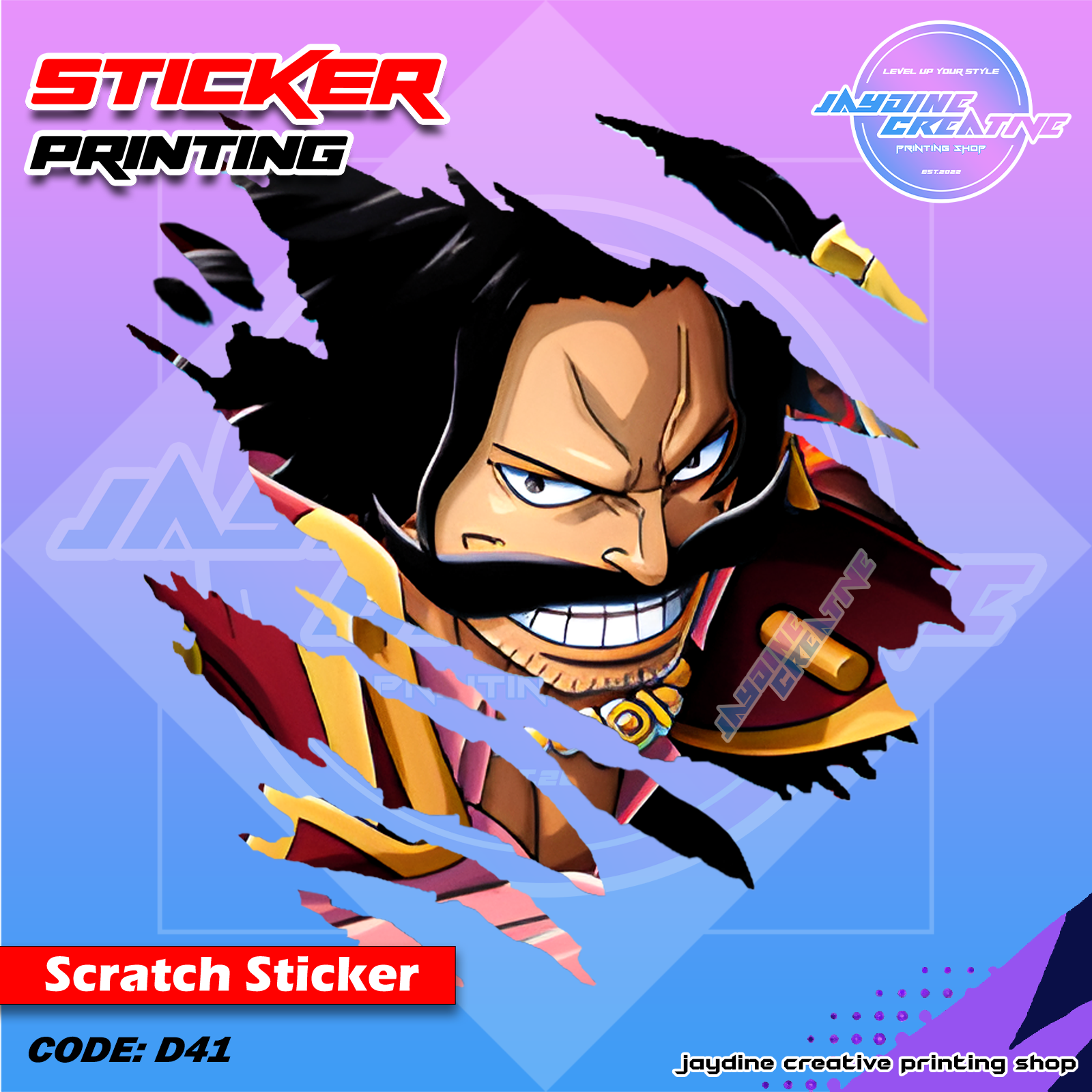One Piece Inspired Scratch Design Sticker