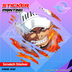 One Piece Inspired Scratch Design Sticker