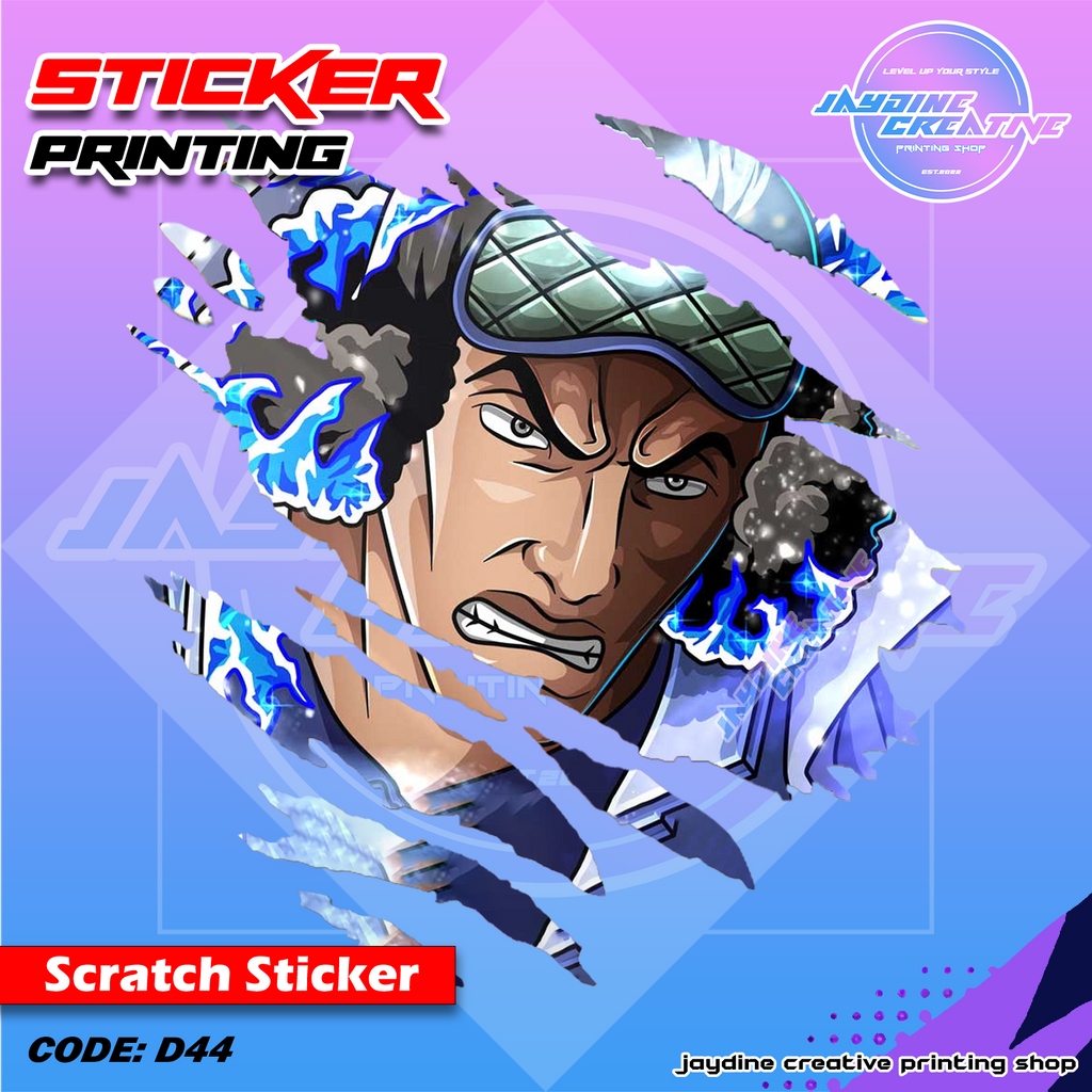 One Piece Inspired Scratch Design Sticker