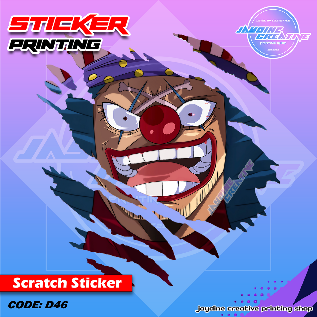 One Piece Inspired Scratch Design Sticker