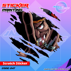 One Piece Inspired Scratch Design Sticker