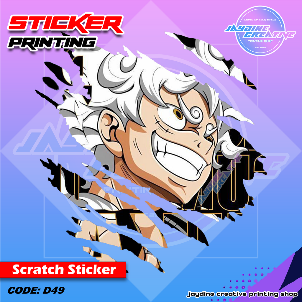 One Piece Inspired Scratch Design Sticker