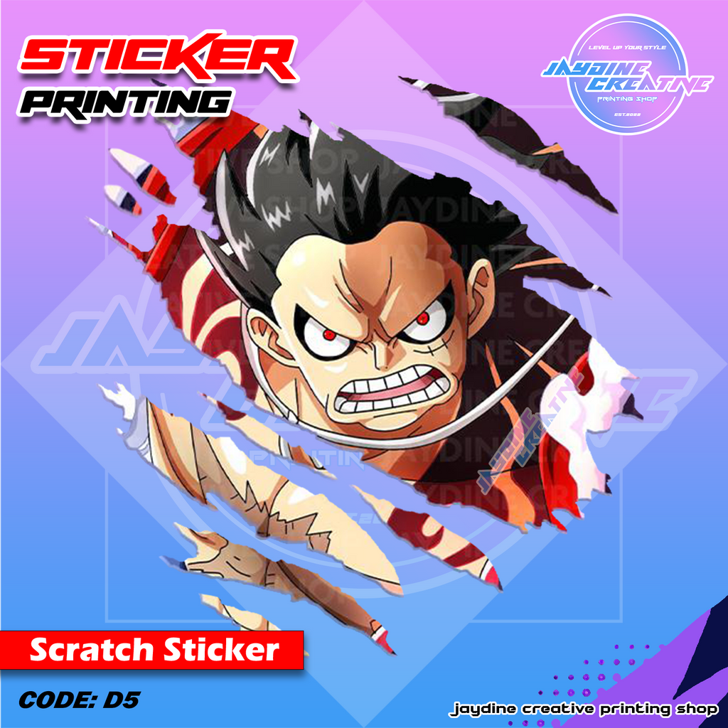 One Piece Inspired Scratch Design Sticker