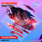 One Piece Inspired Scratch Design Sticker