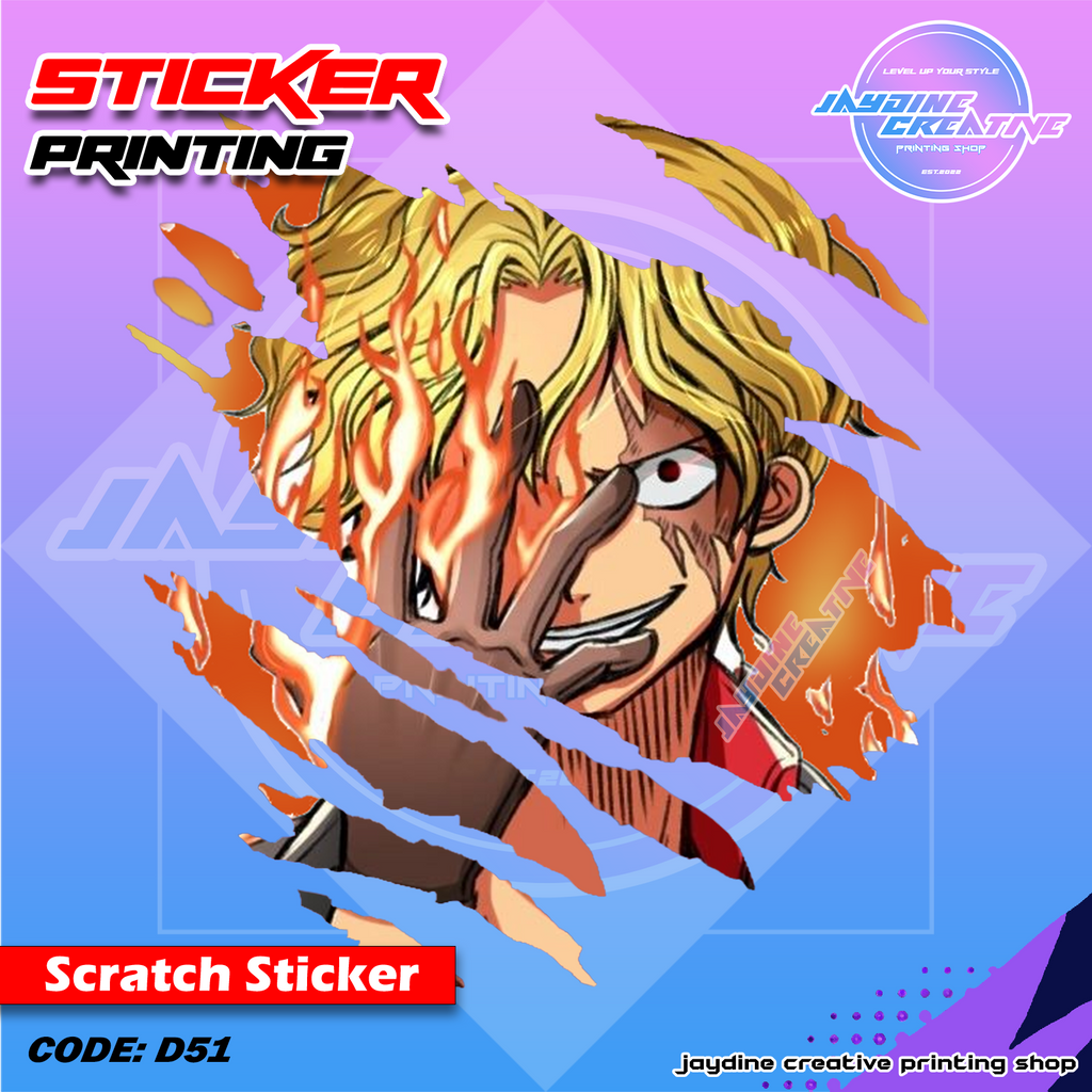 One Piece Inspired Scratch Design Sticker