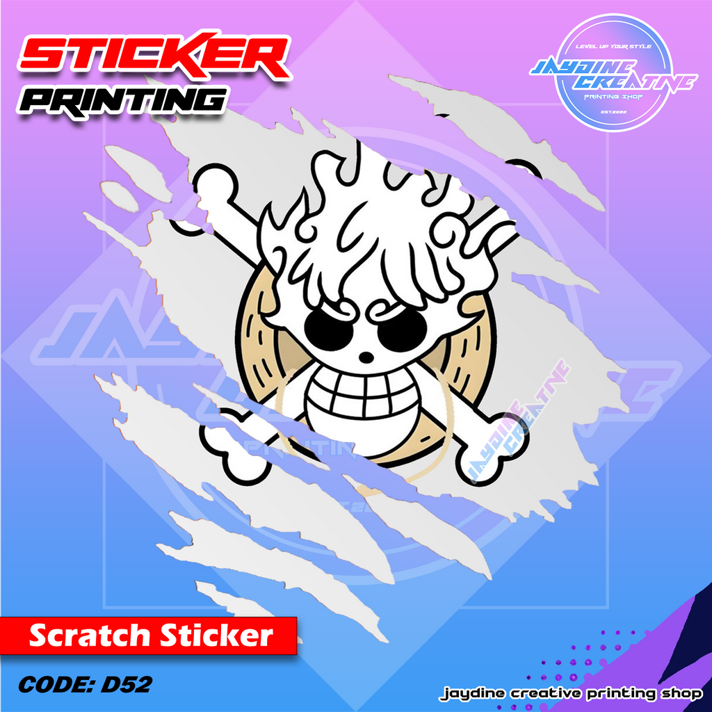 One Piece Inspired Scratch Design Sticker