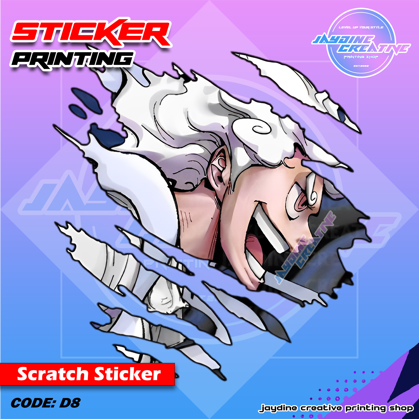 One Piece Inspired Scratch Design Sticker
