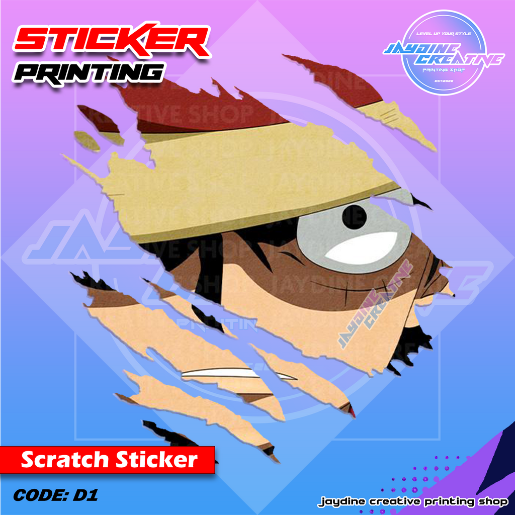 One Piece Inspired Scratch Design Sticker