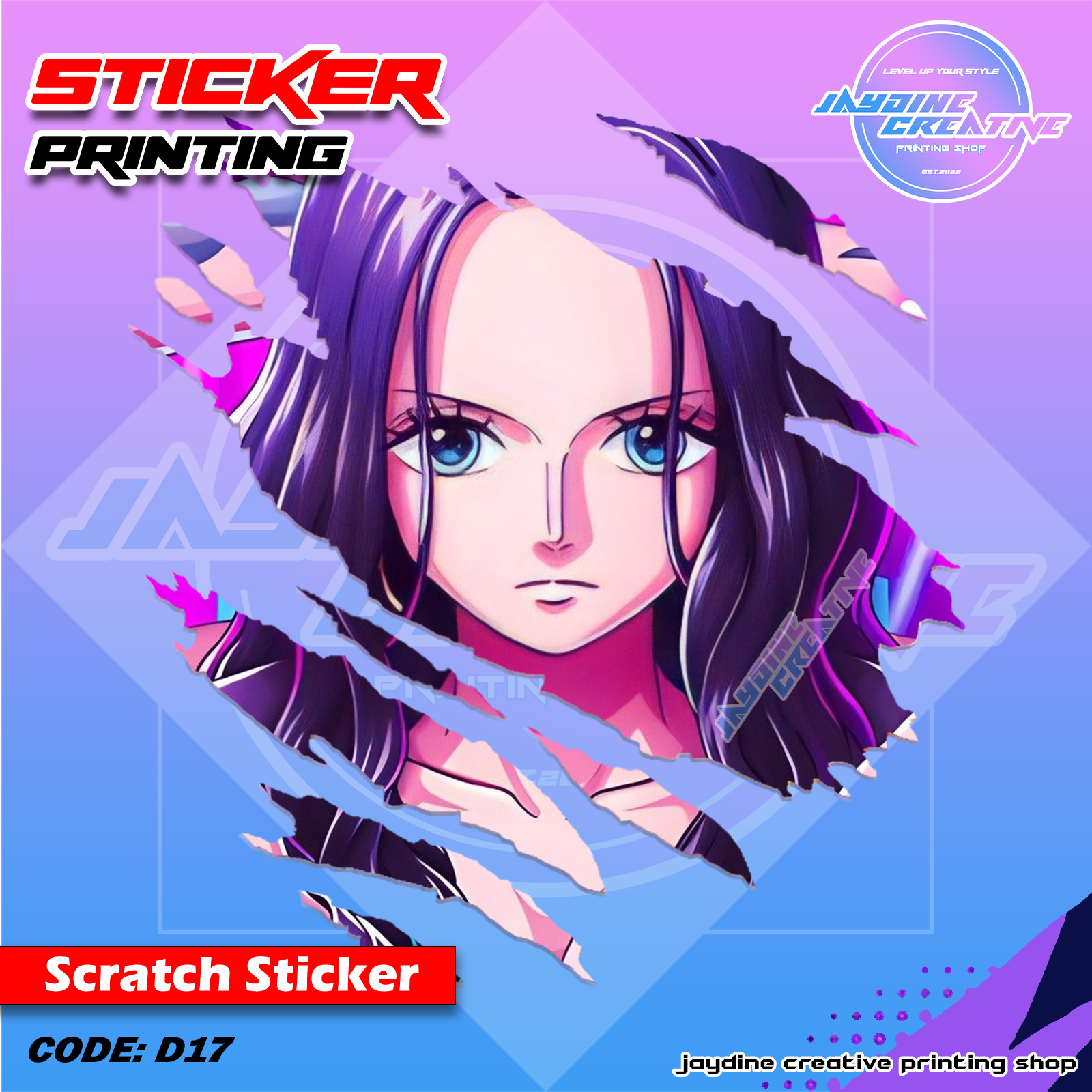 One Piece Inspired Scratch Design Sticker
