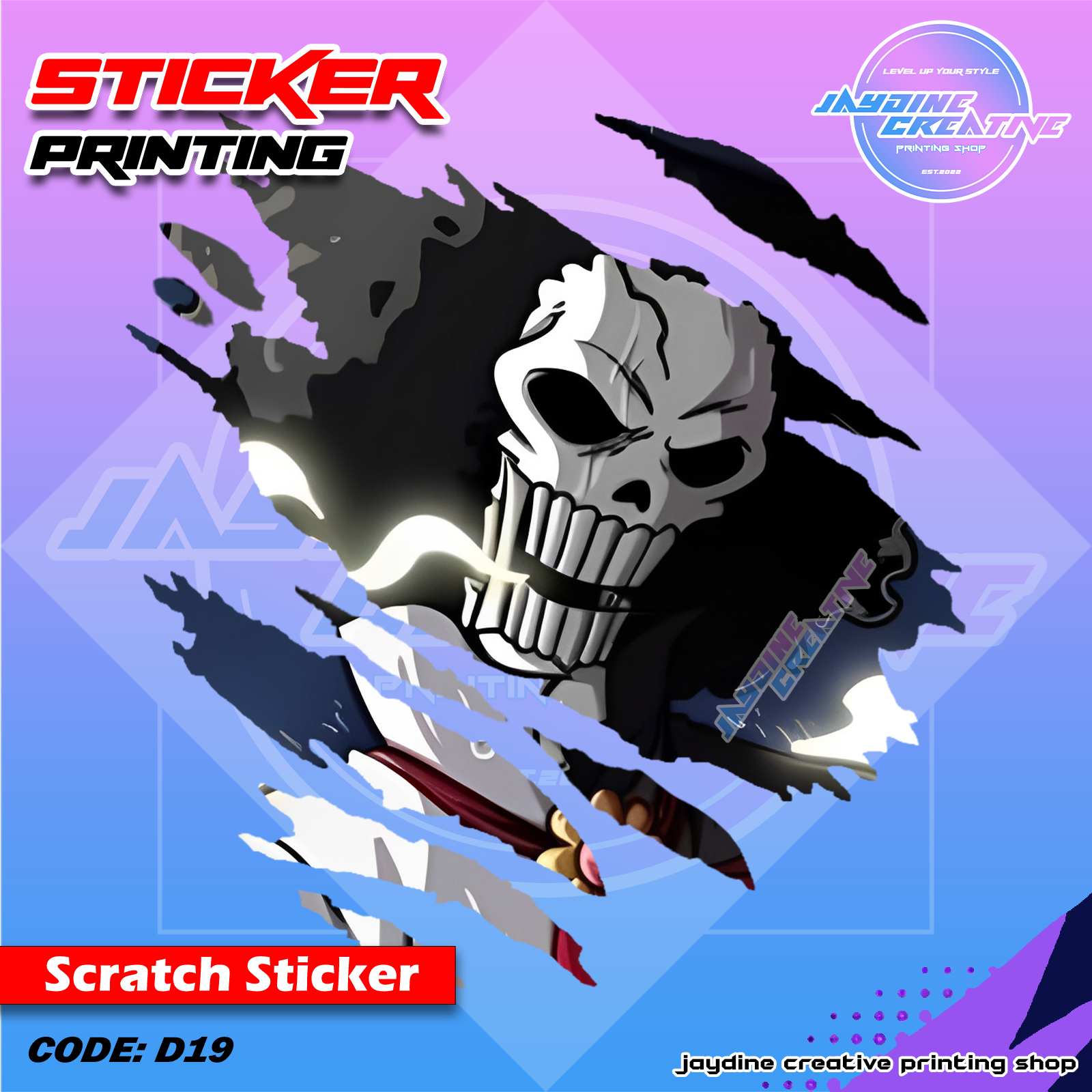 One Piece Inspired Scratch Design Sticker