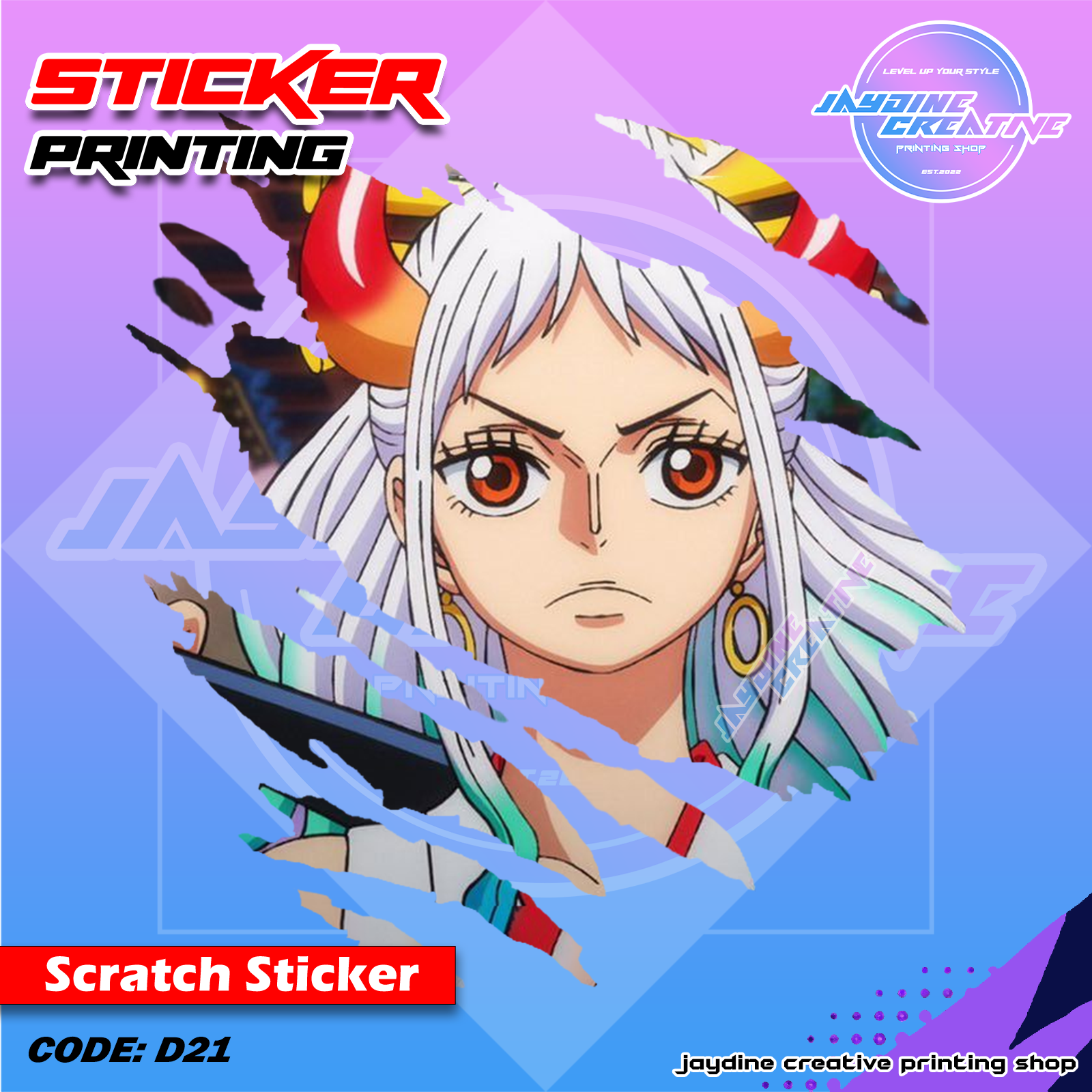 One Piece Inspired Scratch Design Sticker