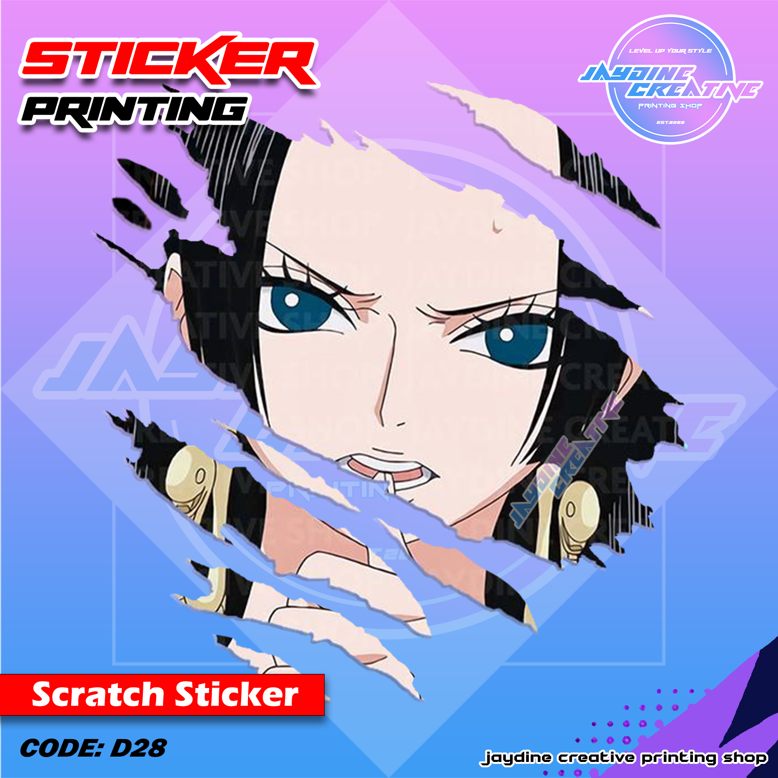 One Piece Inspired Scratch Design Sticker