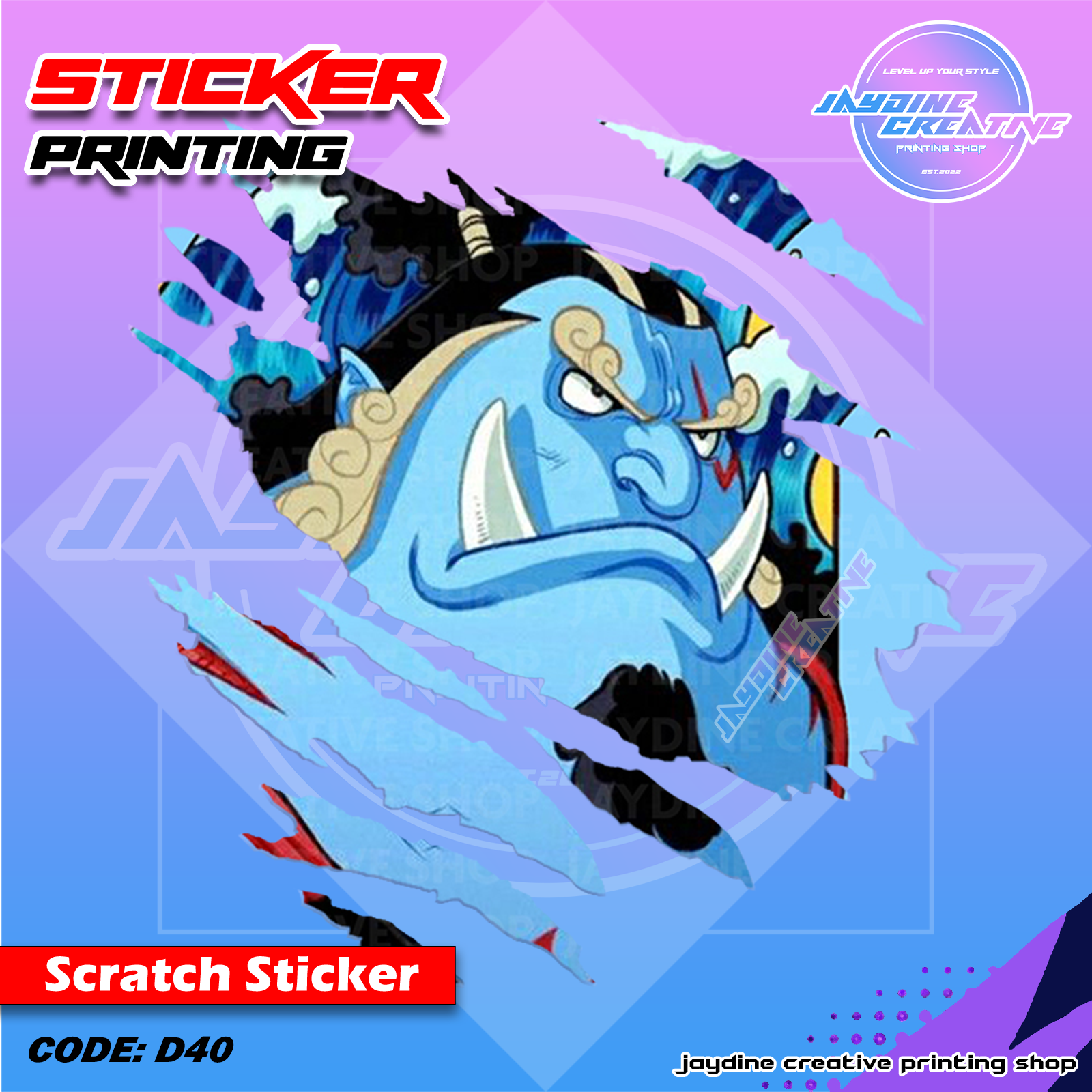 One Piece Inspired Scratch Design Sticker