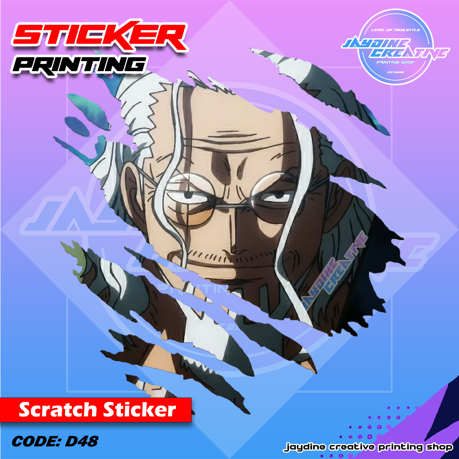 One Piece Inspired Scratch Design Sticker