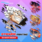 One Piece Inspired Scratch Design Sticker