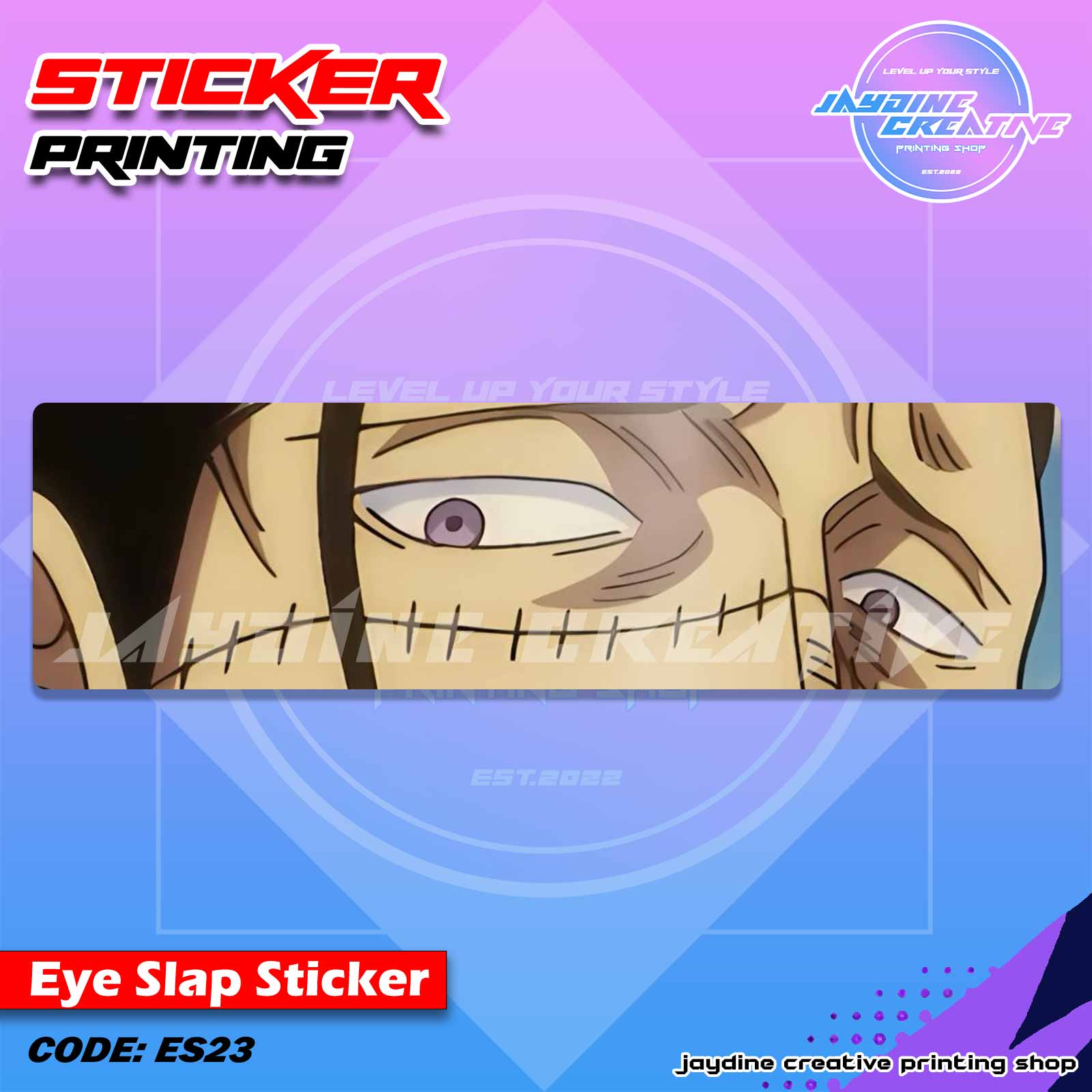 One Piece Inspired Eye Slap Sticker