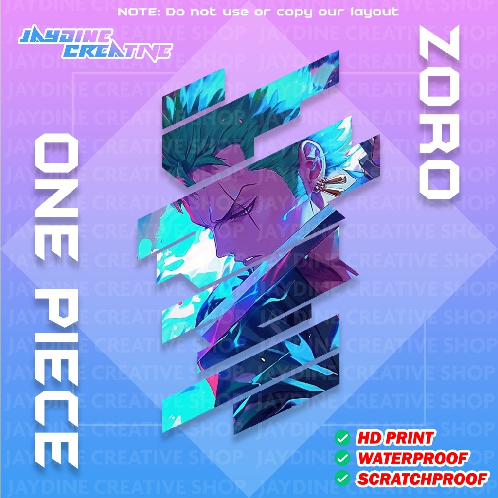 All Anime Stripe Design Sticker Indoor Outdoor Vinyl Sticker, Waterproof & Non-Faded