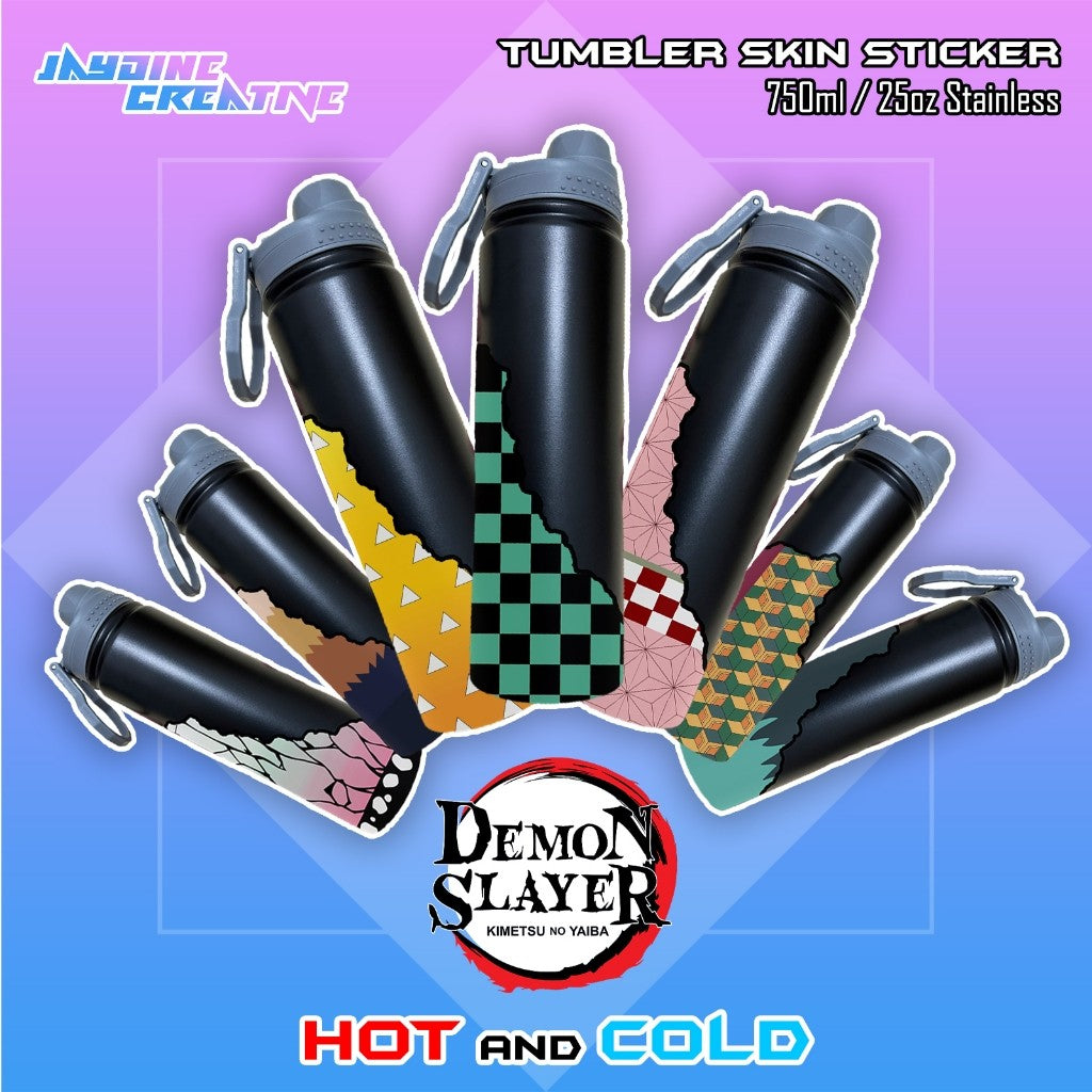 Demon Slayer Tumbler Skin Sticker, Indoor Outdoor Vinyl Sticker, Waterproof & Non-Faded