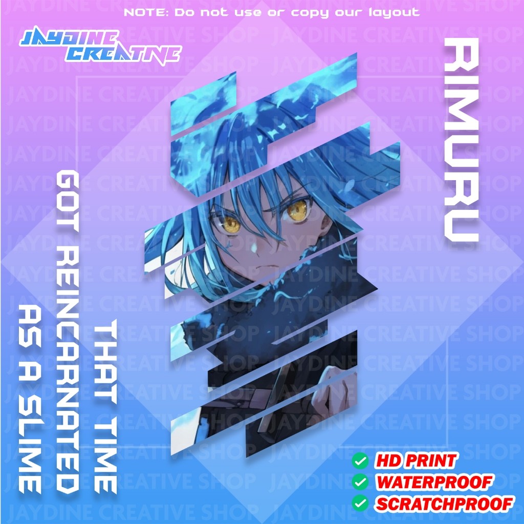 All Anime Stripe Design Sticker Indoor Outdoor Vinyl Sticker, Waterproof & Non-Faded