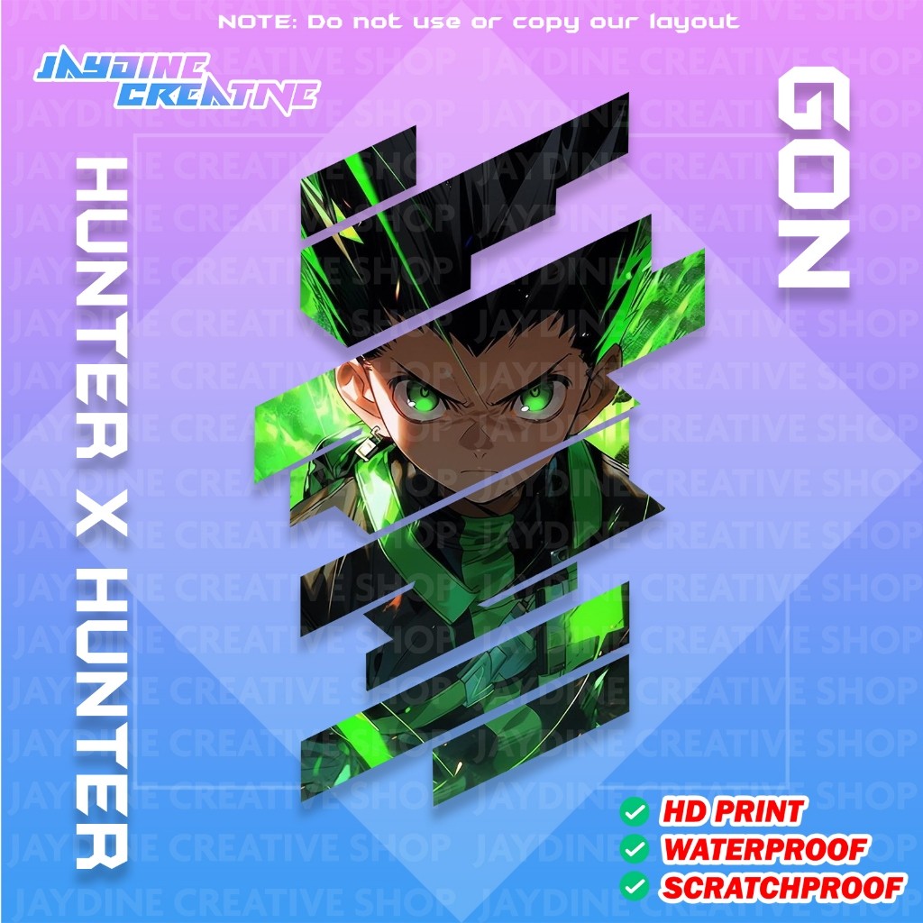 All Anime Stripe Design Sticker Indoor Outdoor Vinyl Sticker, Waterproof & Non-Faded