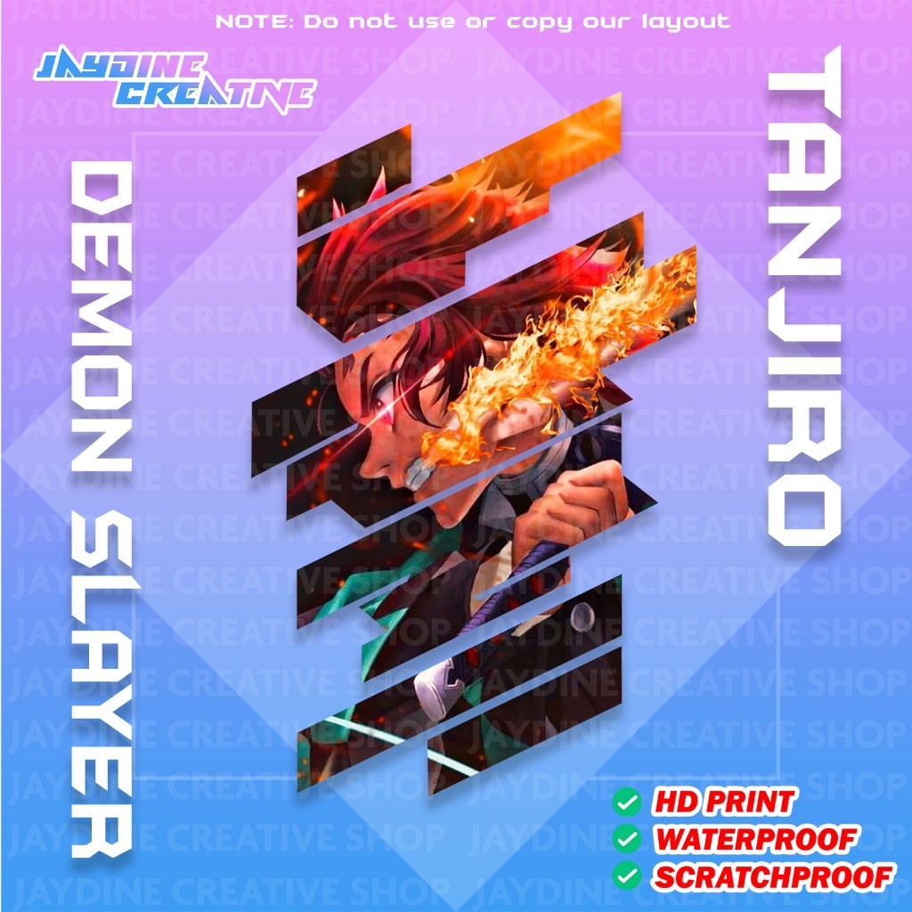 All Anime Stripe Design Sticker Indoor Outdoor Vinyl Sticker, Waterproof & Non-Faded