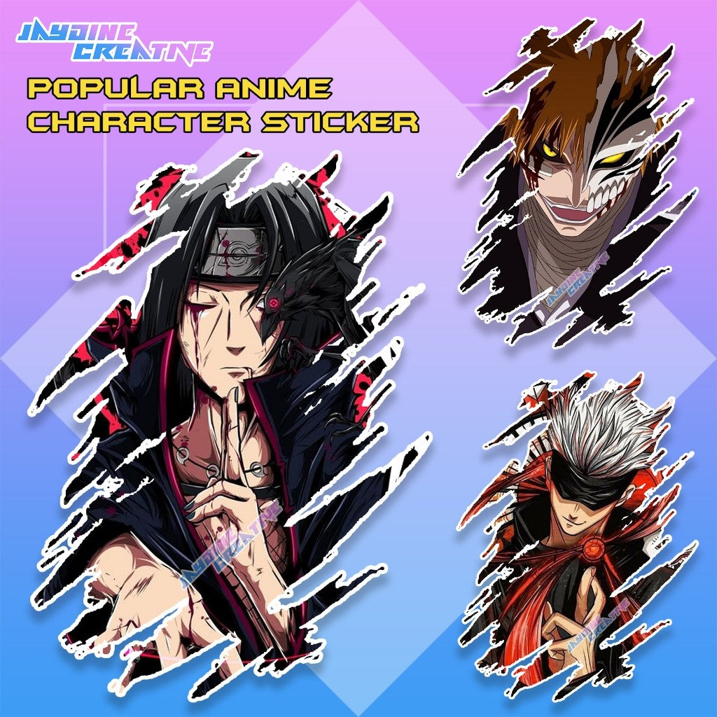 Popular Anime Scratch Design Sticker version 2, Indoor Outdoor Vinyl Sticker, Waterproof & Non-Faded
