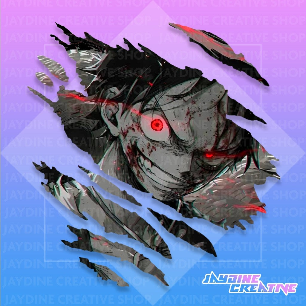 All Anime Character Big Scratch Design Sticker, Indoor Outdoor Vinyl Sticker, Waterproof & Non-Faded