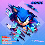 Sonic Scratch Design Sticker, Indoor Outdoor Vinyl Sticker, Waterproof & Non-Faded