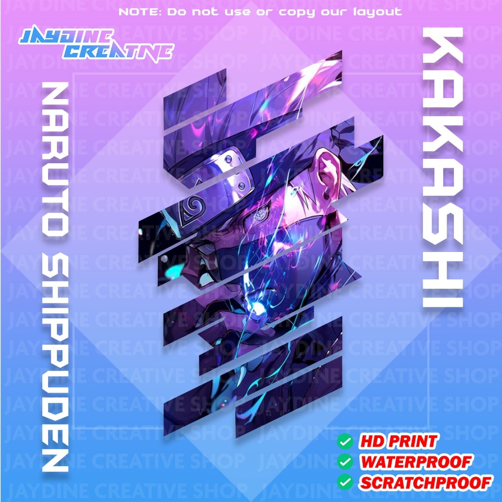 All Anime Stripe Design Sticker Indoor Outdoor Vinyl Sticker, Waterproof & Non-Faded
