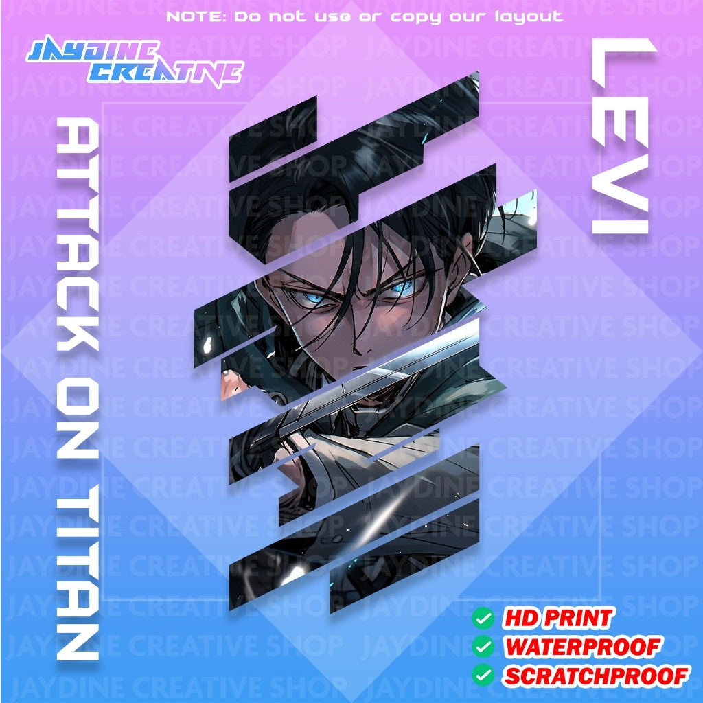 All Anime Stripe Design Sticker Indoor Outdoor Vinyl Sticker, Waterproof & Non-Faded